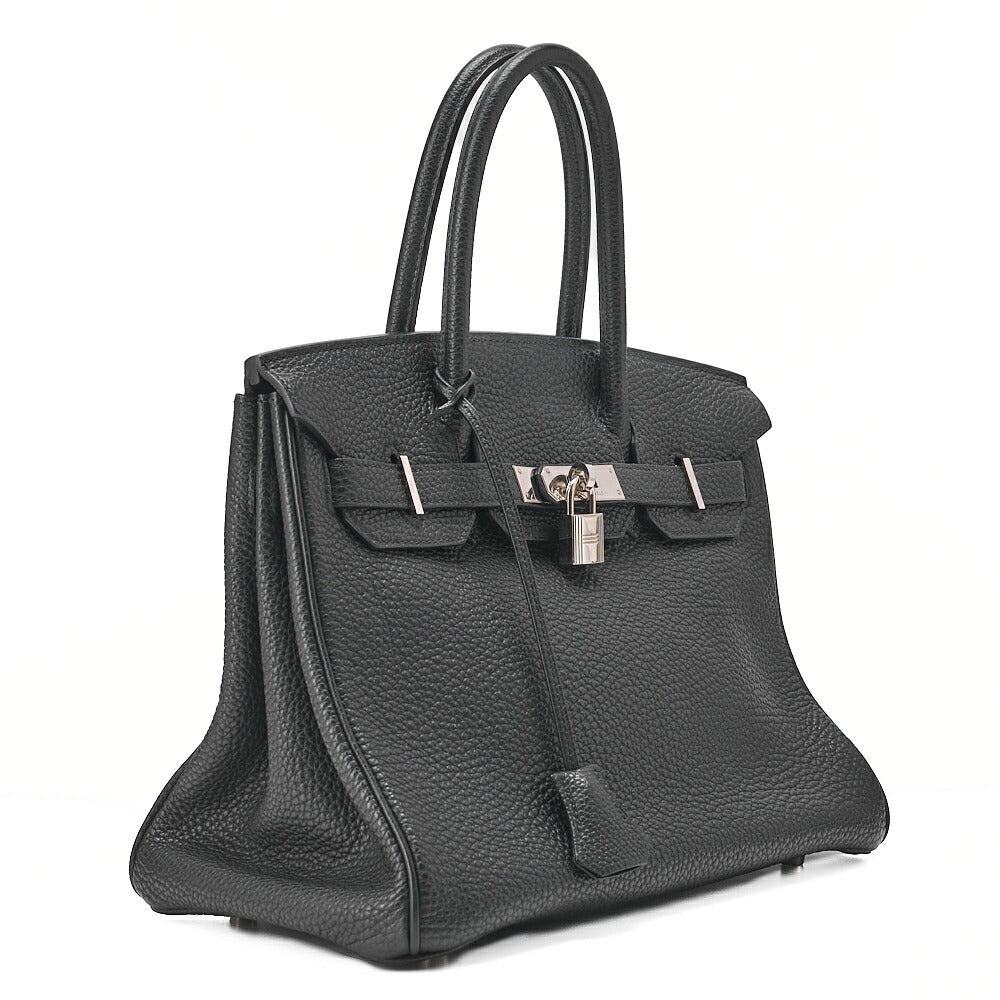 HERMES Birkin 30 Tote Bag Togo Black Silver-Tone Hardware, Pre-Owned