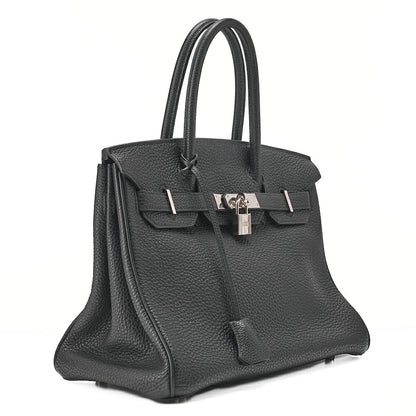 HERMES Birkin 30 Tote Bag Togo Black Silver-Tone Hardware, Pre-Owned