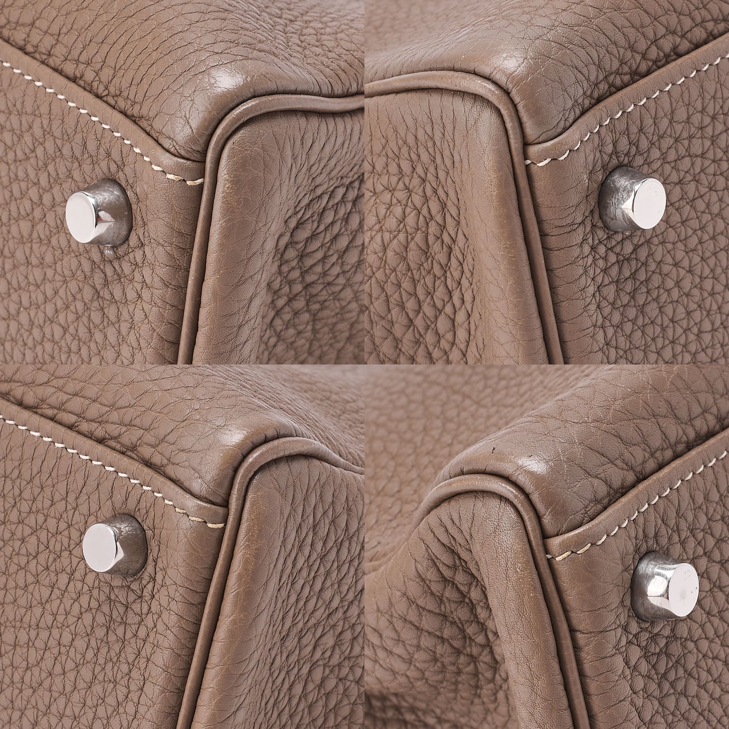 HERMES Kelly 32 Handbag Inseam Tryon Clemence Etoup Silver-Tone Hardware, Pre-Owned