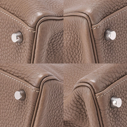 HERMES Kelly 32 Handbag Inseam Tryon Clemence Etoup Silver-Tone Hardware, Pre-Owned