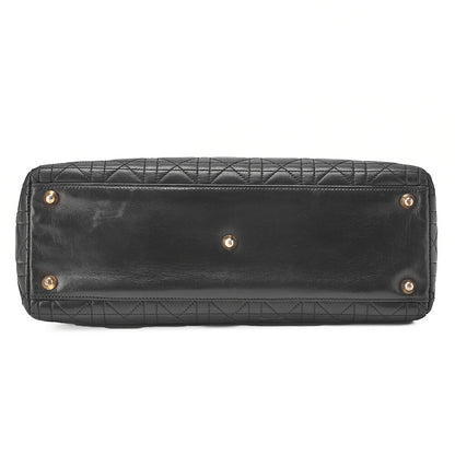 Dior Lady Dior Canage Handbag 2way Lambskin Black Large Size Gold-Tone Hardware, Pre-Owned