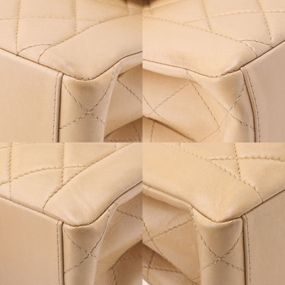 CHANEL Matelassé Diana Flap One Shoulder Bag Lambskin Beige Gold-Tone Hardware, Pre-Owned