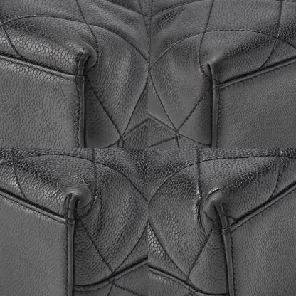 CHANEL Shoulder Bag  Matelassé Caviar Skin Black Coco Mark Turnlock Bicolore Gold-Tone Hardware, Pre-Owned