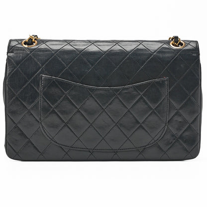 CHANEL Matelassé  Turnlock Straight Flap Chain Shoulder Lambskin Black Gold-Tone Hardware, Pre-Owned