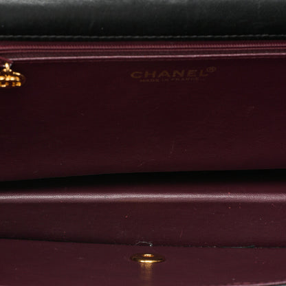 CHANEL Matelassé Push Lock Turnlock Chain Shoulder Lambskin Black Gold-Tone Hardware, Pre-Owned