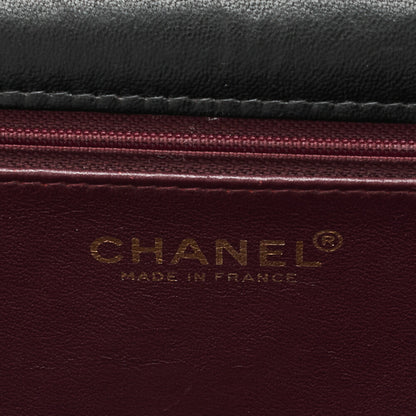 CHANEL Matelassé Push Lock Turnlock Chain Shoulder Lambskin Black Gold-Tone Hardware, Pre-Owned
