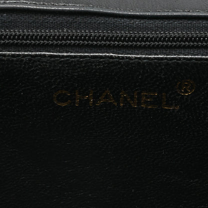 CHANEL Chain Shoulder Bag Lambskin Black Coco Mark Flap Push Lock Silver-Tone Hardware, Pre-Owned]