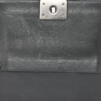 CHANEL Boy Chanel Diamond Stitch Chain Shoulder Calfskin Black Mini Size Silver-Tone Hardware, Pre-Owned