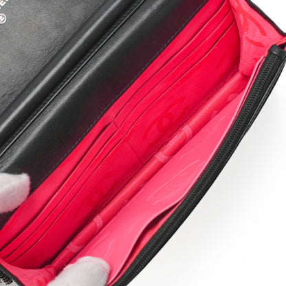 CHANEL Cambon Line Chain Wallet Calfskin Black Silver-Tone Hardware, Pre-Owned