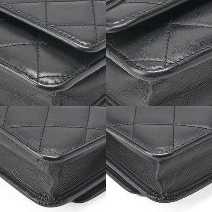 CHANEL Cambon Line Chain Wallet Calfskin Black Silver-Tone Hardware, Pre-Owned