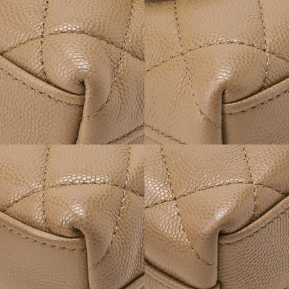 CHANEL Chain Shoulder Bag Matelassé  Coco Handle Mini 2WAY Handbag Caviar Skin Beige Gold-Tone Hardware, Pre-Owned