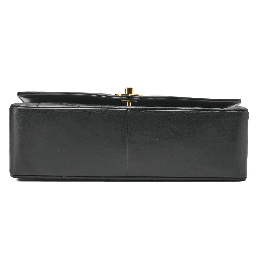 CHANEL Matelassé Diana Flap 25cm Chain Shoulder Lambskin Black Gold-Tone Hardware, Pre-Owned