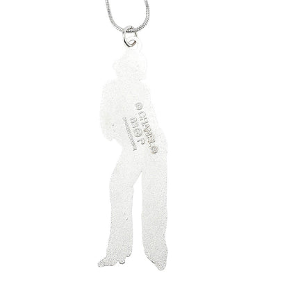 CHANEL Mademoiselle 03P Pendant Metal Silver x Black Necklace GP Silver-Tone Hardware, Pre-Owned