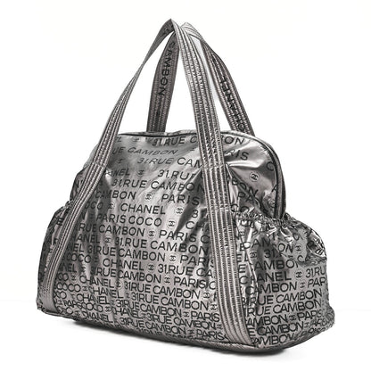 CHANEL Tote Bag Nylon Unlimited Large Size Black Silver-Tone Hardware, Pre-Owned