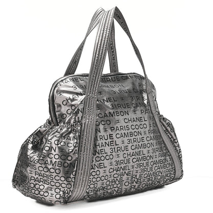 CHANEL Tote Bag Nylon Unlimited Large Size Black Silver-Tone Hardware, Pre-Owned