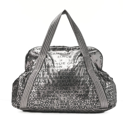 CHANEL Tote Bag Nylon Unlimited Large Size Black Silver-Tone Hardware, Pre-Owned