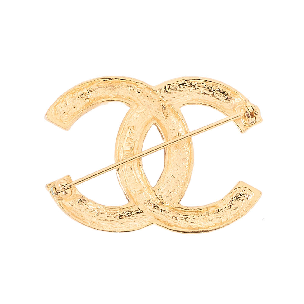 CHANEL Cocomark Rhinestone Brooch GP (Gold Plated)　Gold-Tone Hardware, Pre-Owned]
