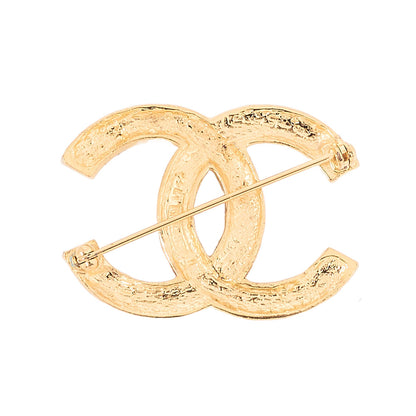 CHANEL Cocomark Rhinestone Brooch GP (Gold Plated)　Gold-Tone Hardware, Pre-Owned]