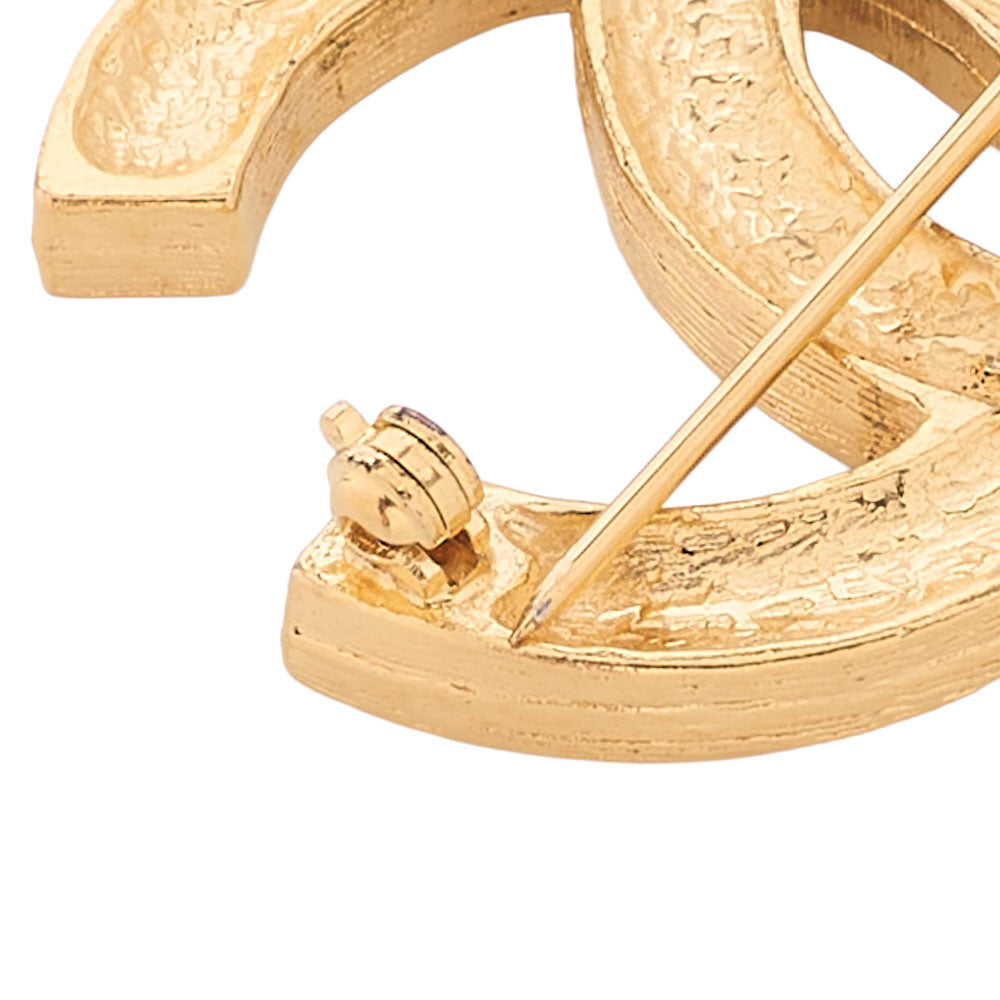 CHANEL Cocomark Rhinestone Brooch GP (Gold Plated)　Gold-Tone Hardware, Pre-Owned]