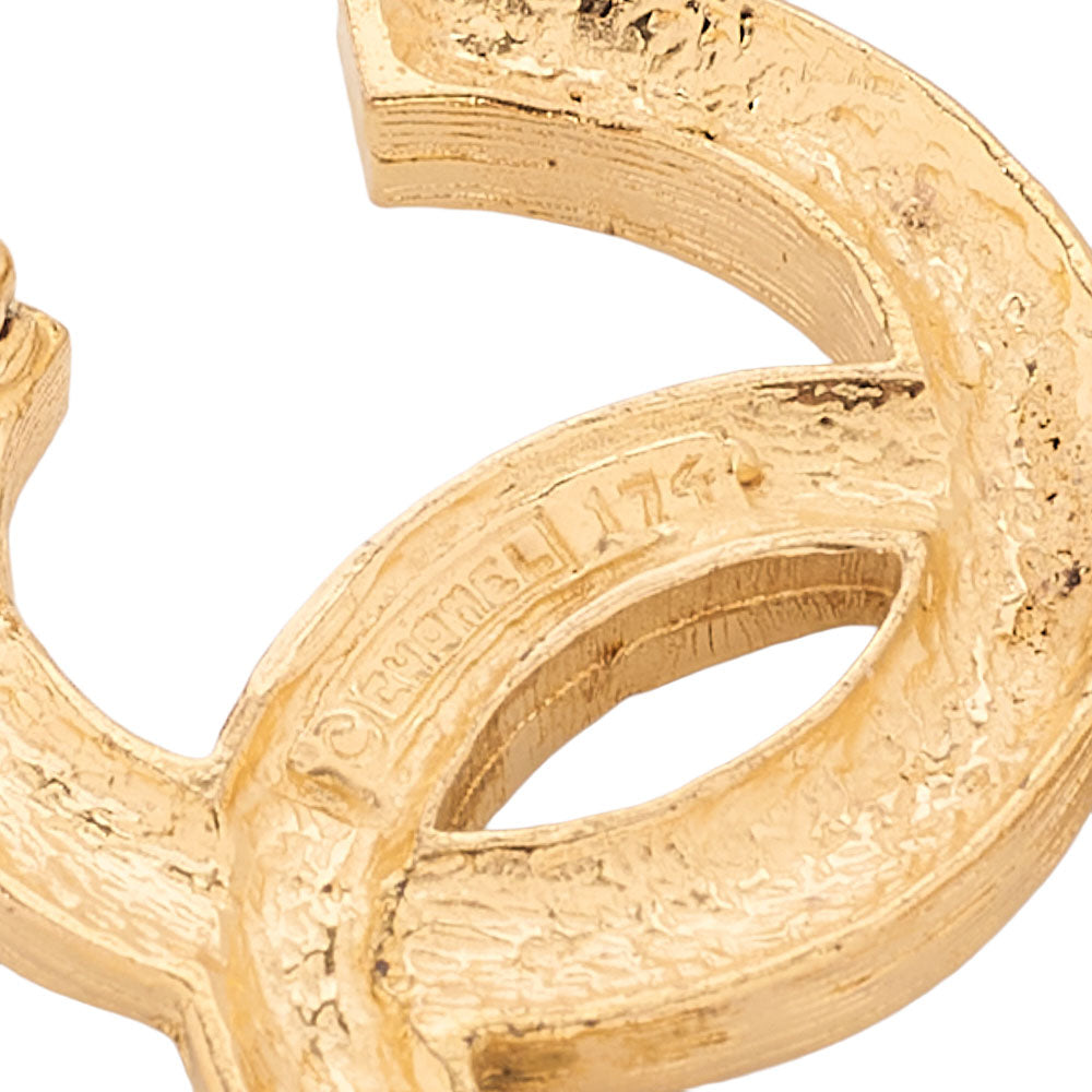 CHANEL Cocomark Rhinestone Brooch GP (Gold Plated)　Gold-Tone Hardware, Pre-Owned]