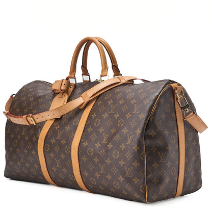 LOUIS VUITTON Louis Vuitton Monogram Keepol bandouliere 55 Boston Bag Brown Gold-Tone Hardware, Pre-Owned