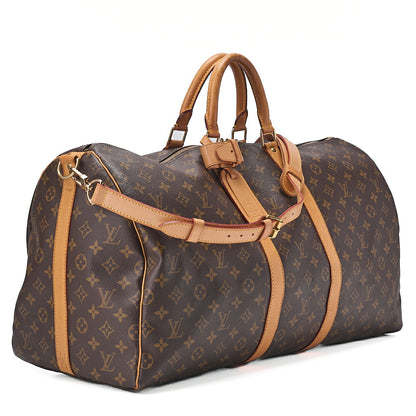 LOUIS VUITTON Louis Vuitton Monogram Keepol bandouliere 55 Boston Bag Brown Gold-Tone Hardware, Pre-Owned