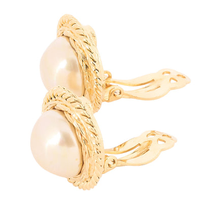 CHANEL Pearl Earrings 2106 Earrings GPx Faux Pearls Gold-Tone Hardware, Pre-Owned