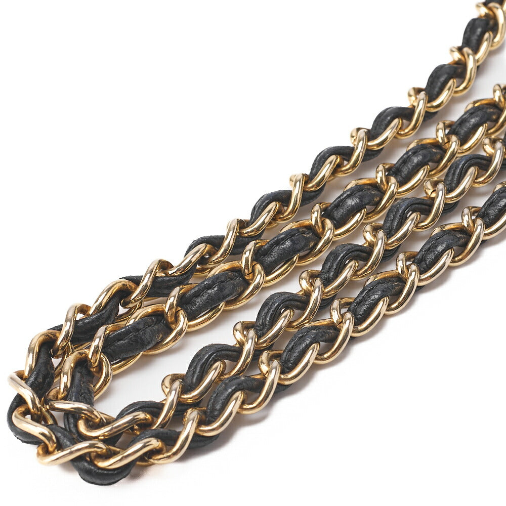 CHANEL Chain Shoulder Bag Lambskin Black Coco Mark Full Flap Push Lock Gold-Tone Hardware, Pre-Owned