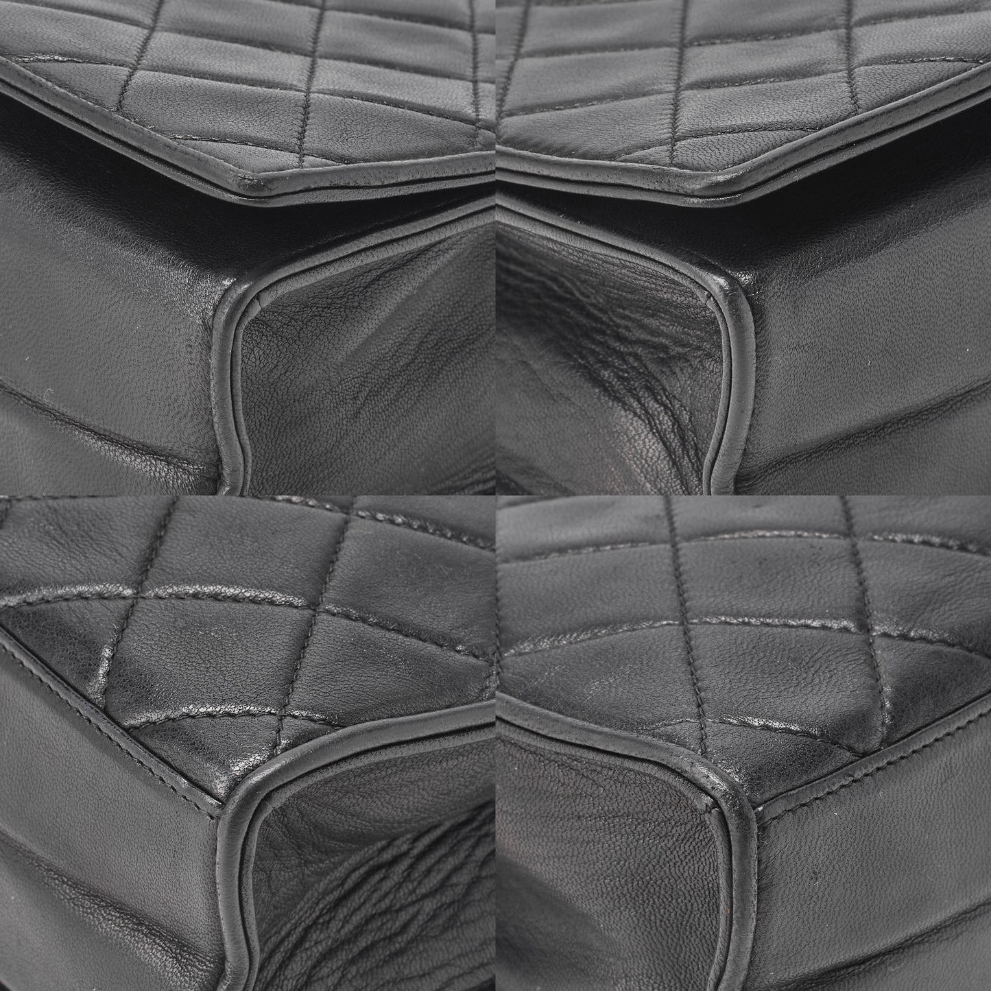 CHANEL Chain Shoulder Bag Lambskin Black Coco Mark Full Flap Push Lock Gold-Tone Hardware, Pre-Owned