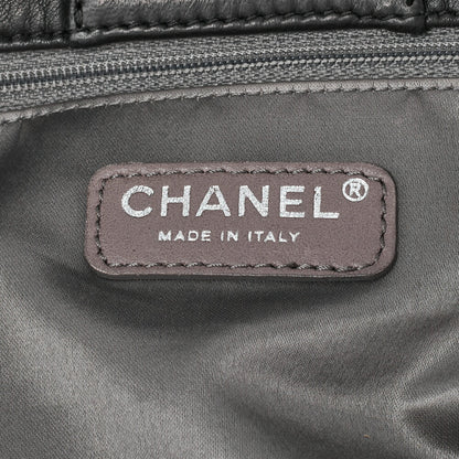 CHANEL Chain Shoulder Bag Cocomark Patchwork Full Flap Lambskin x Enamel Black Silver-Tone Hardware, Pre-Owned