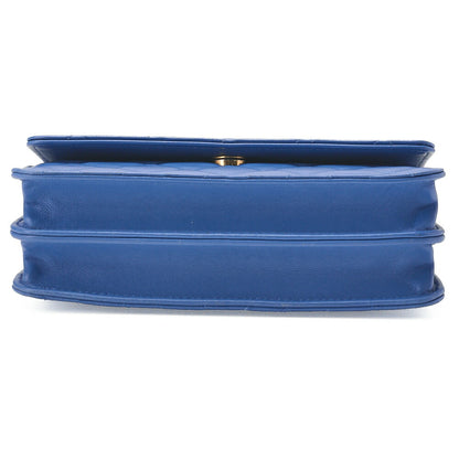 CHANEL Matrasse Chain Wallet Lambskin Navy Gold-Tone Hardware, Pre-Owned