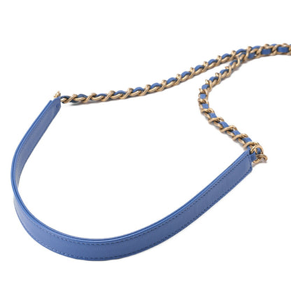 CHANEL Matrasse Chain Wallet Lambskin Navy Gold-Tone Hardware, Pre-Owned