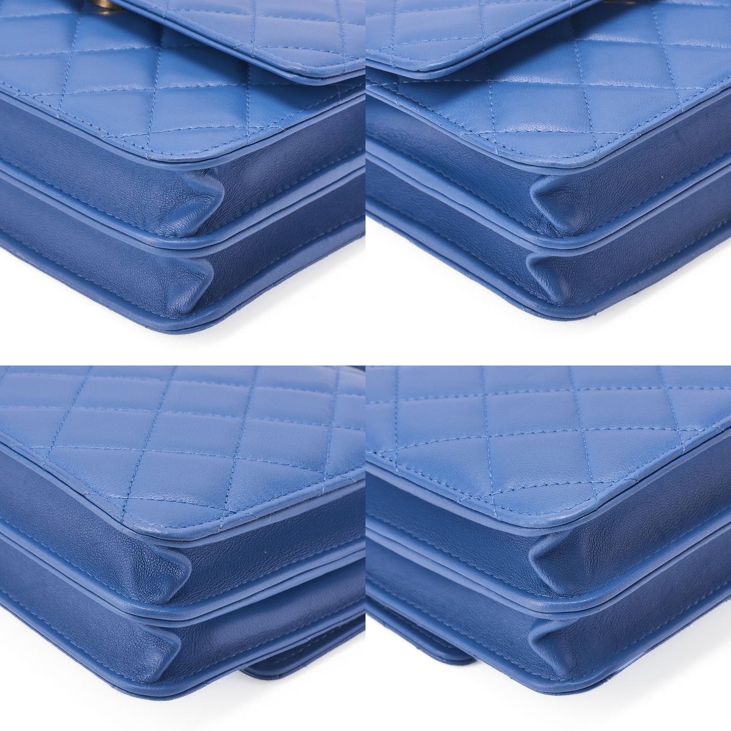 CHANEL Matrasse Chain Wallet Lambskin Navy Gold-Tone Hardware, Pre-Owned