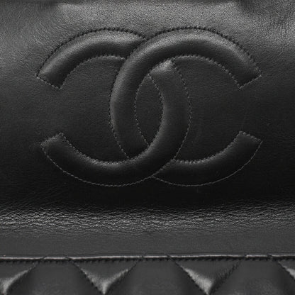 CHANEL Chain Shoulder Bag Deca Matlasse 34cm Lambskin Black Gold-Tone Hardware, Pre-Owned