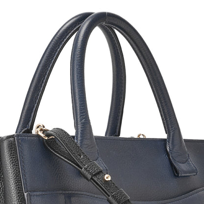 CHANEL Shoulder Bag Tote Bag Neo Executive Caviar Skin Black x Navy Gold-Tone Hardware, Pre-Owned