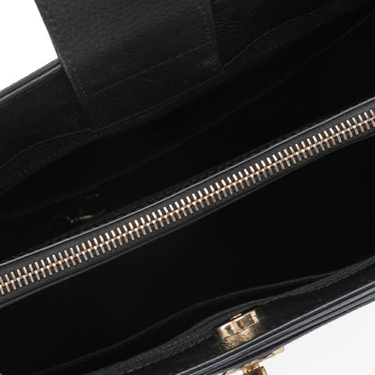 CHANEL Shoulder Bag Tote Bag Neo Executive Caviar Skin Black x Navy Gold-Tone Hardware, Pre-Owned