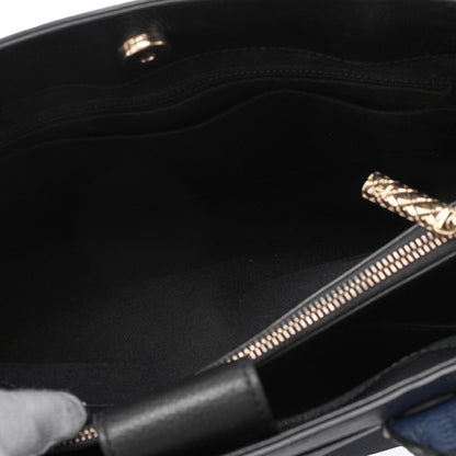 CHANEL Shoulder Bag Tote Bag Neo Executive Caviar Skin Black x Navy Gold-Tone Hardware, Pre-Owned