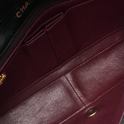 CHANEL Shoulder Bag Matelasse Lambskin Black Gold-Tone Hardware, Pre-Owned