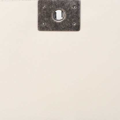 CHANEL Boy Chanel Matelasse Chain Shoulder Lambskin Black x White Silver-Tone Hardware, Pre-Owned