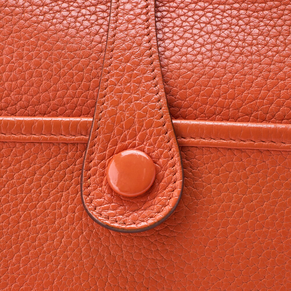 HERMES Evelyn PM 3 Trois Shoulder Bag Epson Orange Silver-Tone Hardware, Pre-Owned