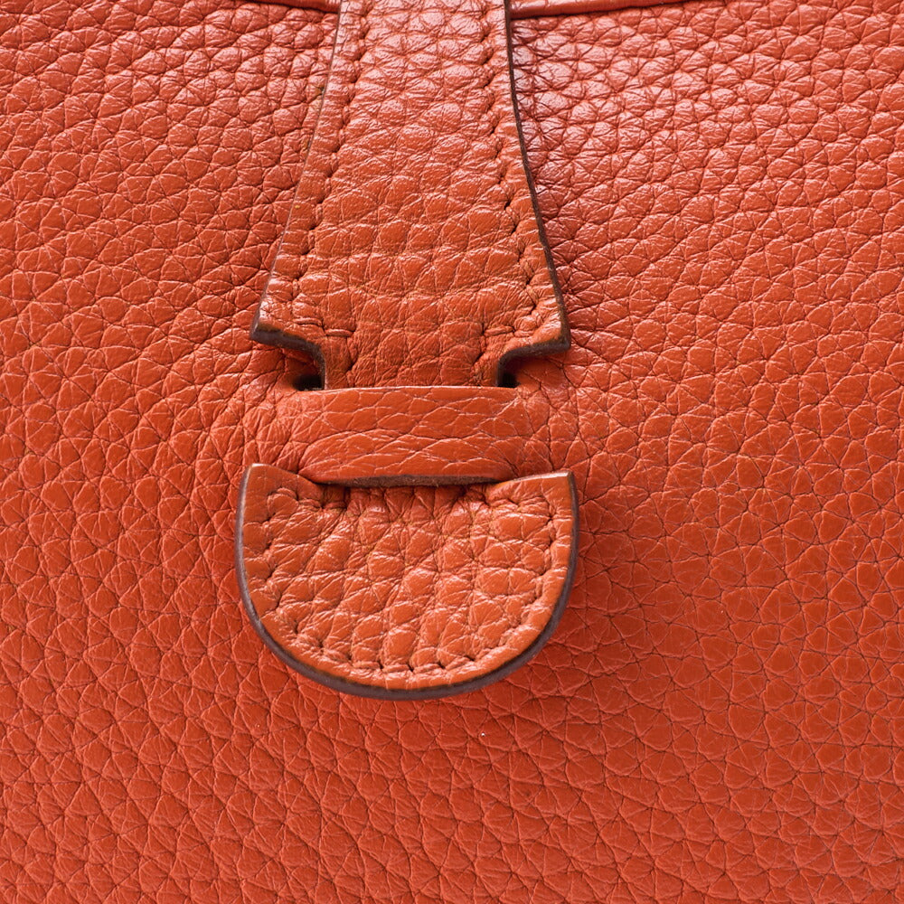 HERMES Evelyn PM 3 Trois Shoulder Bag Epson Orange Silver-Tone Hardware, Pre-Owned