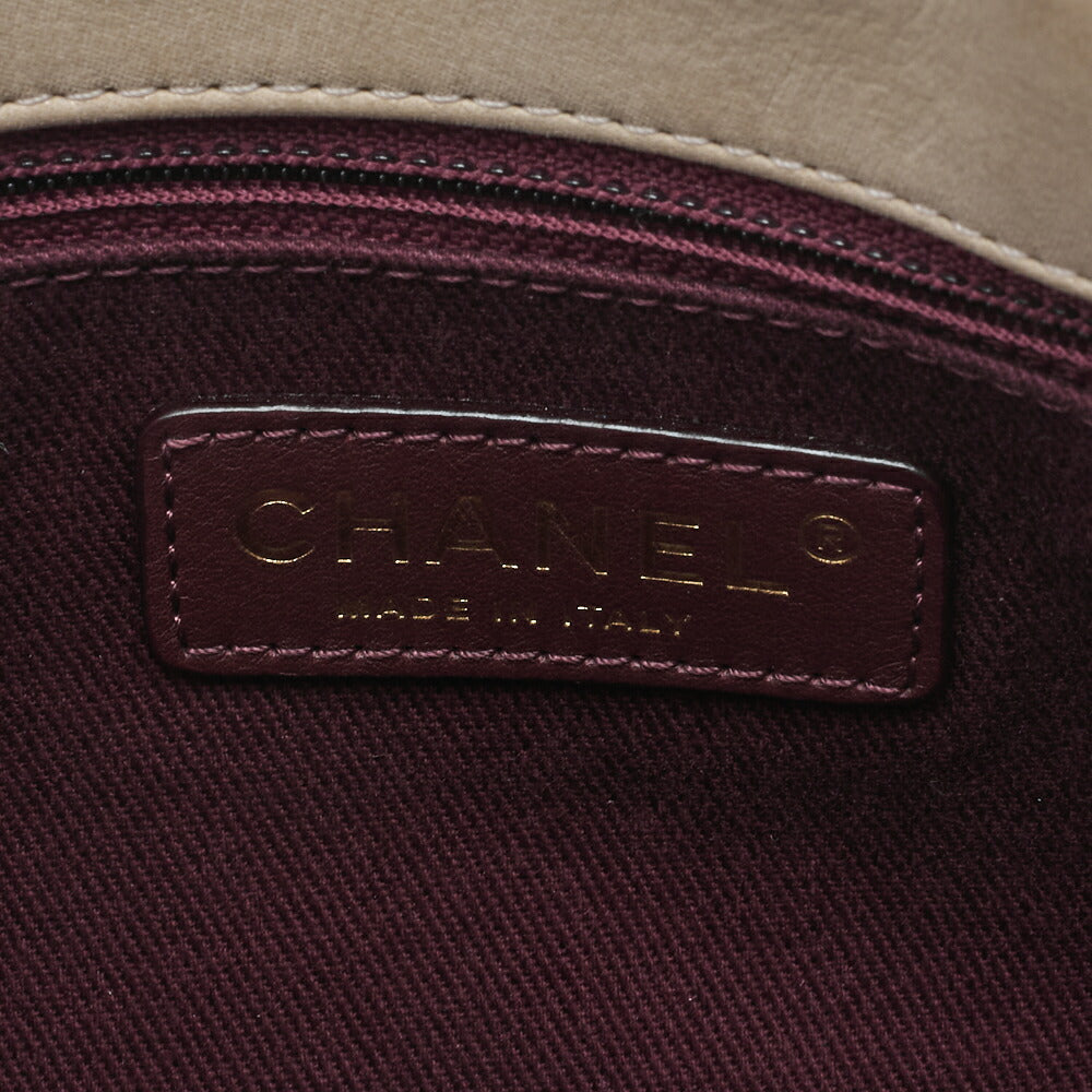 CHANEL V-Stitch Chain Shoulder Bag Sparkle Leather Ivory with Coco Charm Gold-Tone Hardware, Pre-Owned