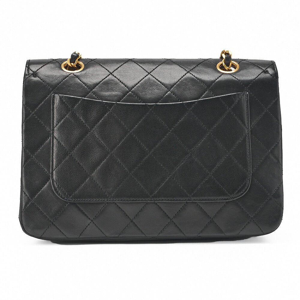 CHANEL Shoulder Bag Matelasse Lambskin Black Gold-Tone Hardware, Pre-Owned