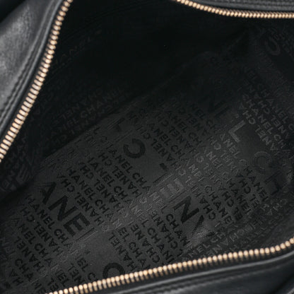 CHANEL Chanel Chocolate Bar Coco Mark Chain Shoulder Lambskin Black Gold-Tone Hardware, Pre-Owned