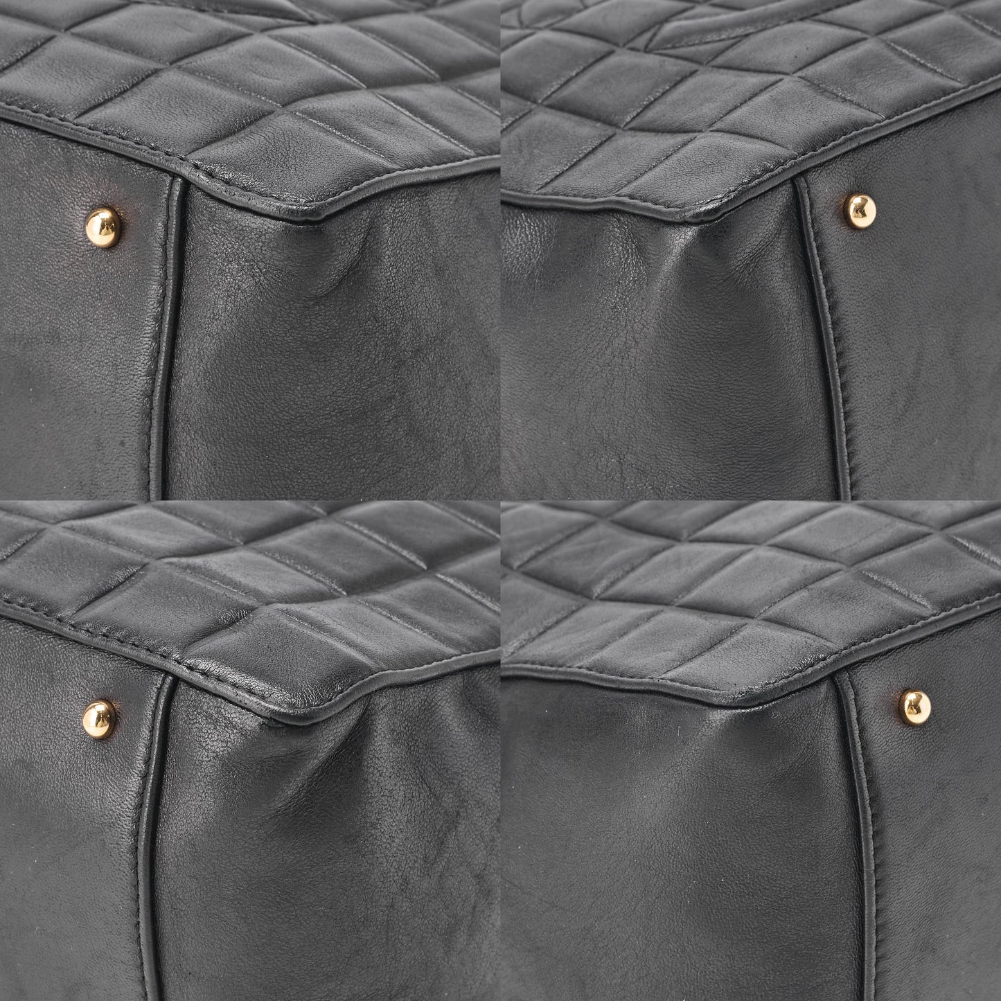 CHANEL Chanel Chocolate Bar Coco Mark Chain Shoulder Lambskin Black Gold-Tone Hardware, Pre-Owned