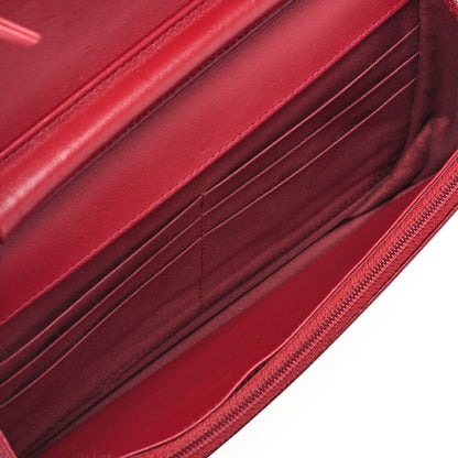 CHANEL Boy Chanel Matelasse Chain Wallet Caviar Skin Red Silver-Tone Hardware, Pre-Owned