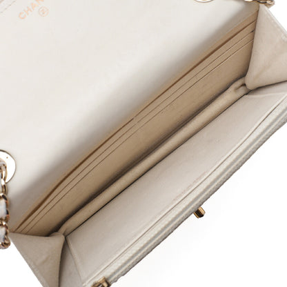 CHANEL Chain Wallet Trend CC Matelasse Lambskin White Gold-Tone Hardware, Pre-Owned