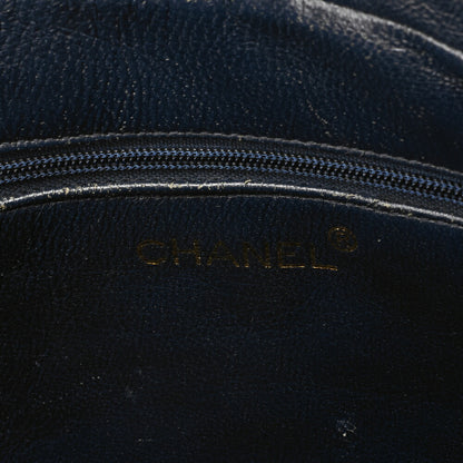 CHANEL Chain Shoulder Matelasse Coco Mark Fringe Large Size Lambskin Navy Gold-Tone Hardware, Pre-Owned