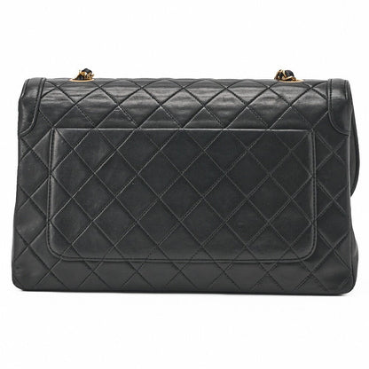 CHANEL Shoulder Bag Matelasse Design Flap Chain Shoulder Lambskin Black Gold-Tone Hardware, Pre-Owned