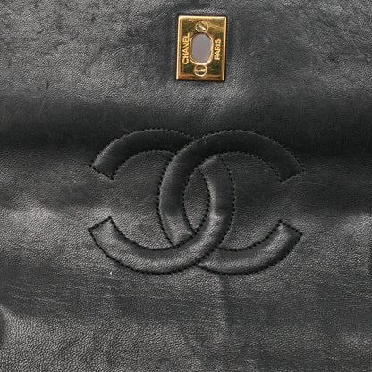 CHANEL Shoulder Bag Matelasse Design Flap Chain Shoulder Lambskin Black Gold-Tone Hardware, Pre-Owned